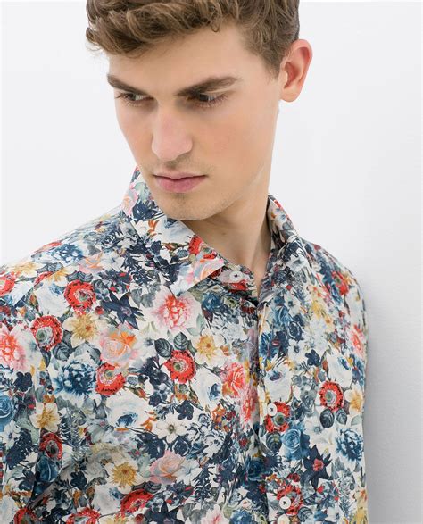 floral print shirt zara|floral print shirt zara men.